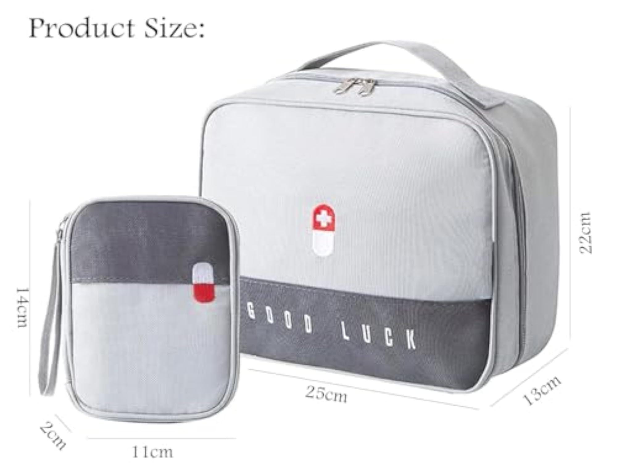 Portable First Aid Empty Kit Pouch, Set of 2